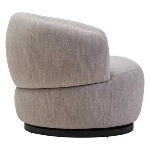 Bordo Textured Grey Curved Swivel Chair - Arm Chair