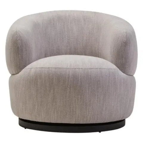 Bordo Textured Grey Curved Swivel Chair - Arm Chair