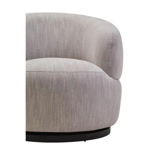 Bordo Textured Grey Curved Swivel Chair - Arm Chair