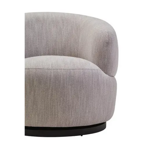 Bordo Textured Grey Curved Swivel Chair - Arm Chair