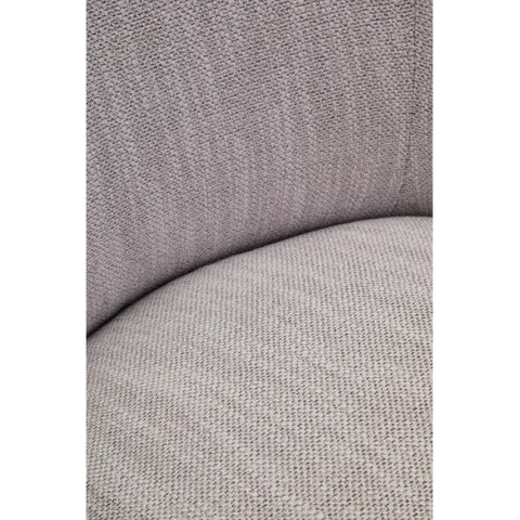 Bordo Textured Grey Curved Swivel Chair - Arm Chair