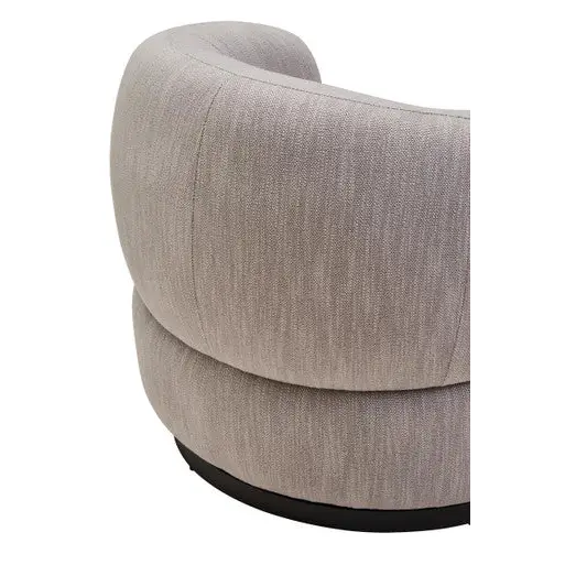 Bordo Textured Grey Curved Swivel Chair - Arm Chair