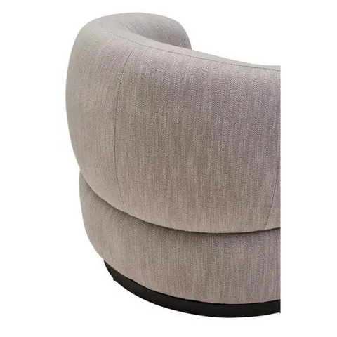 Bordo Textured Grey Curved Swivel Chair - Arm Chair