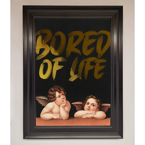 Bored Of Life Foil Print - A1 (59.4 x 84.1 cm) / Matt Black - Framed Print