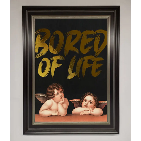 Bored Of Life Foil Print - B0 (100 x 141 cm) / Black Silver - Framed Print