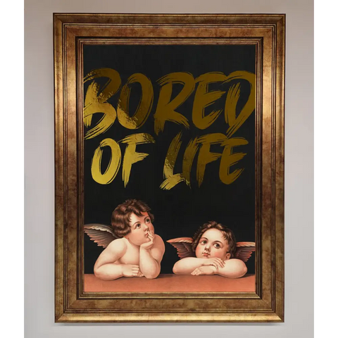 Bored Of Life Foil Print - B0 (100 x 141 cm) / Bronze - Framed Print