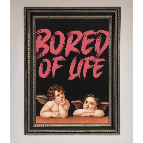 Bored Of Life Framed Poster - A3 (29.7 x 42 cm) / Ornate Silver Black - Framed Print