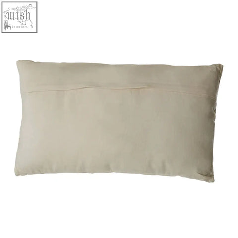 Beige bosie kensington townhouse cream and gold rectangular cushion with soft textured fabric finish