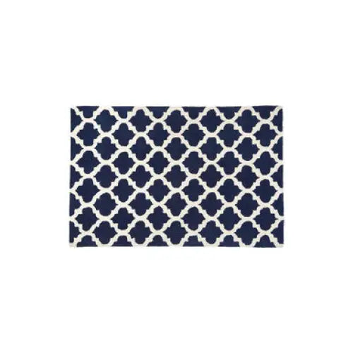 Bosie Kensington Townhouse Navy Blue and White Rug
