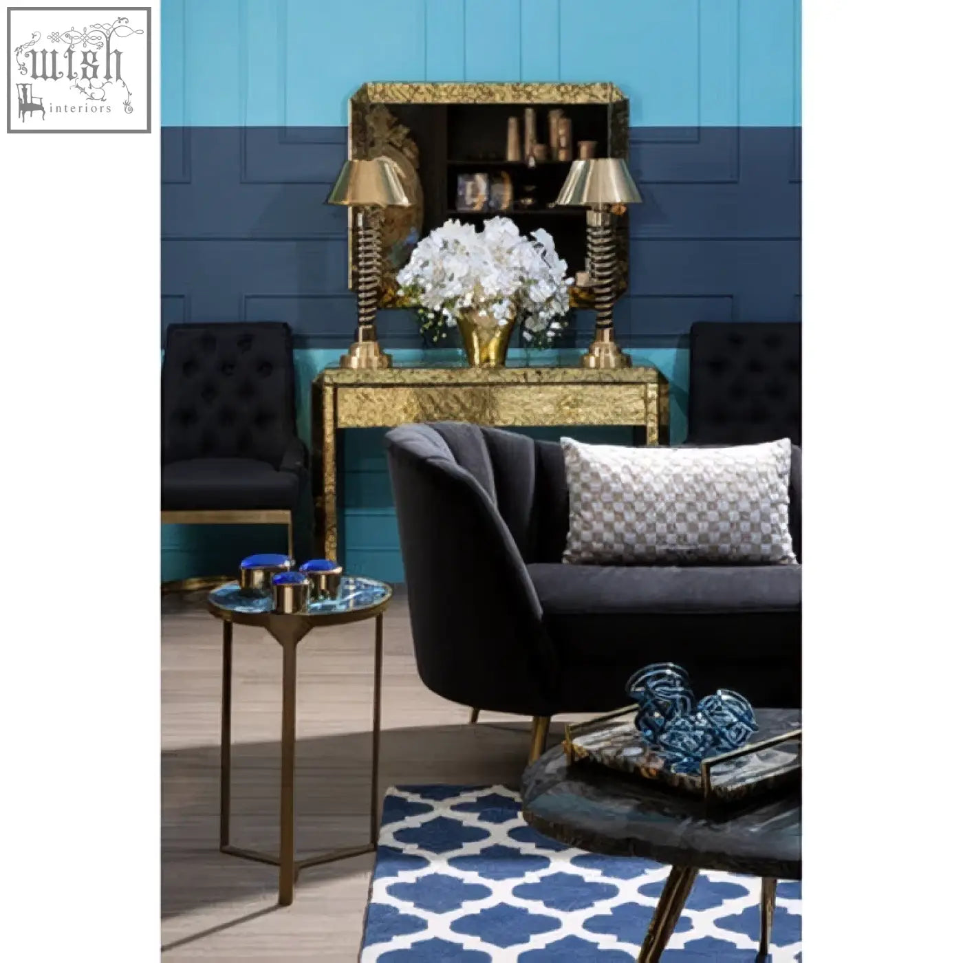 Black velvet armchair with bosie kensington townhouse ivory silver cushion featuring a gray and white checkered design