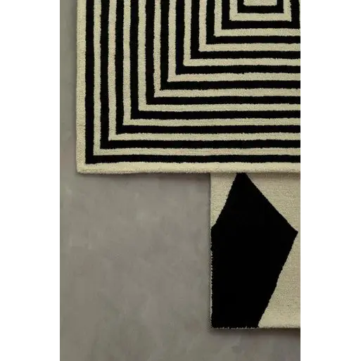 Bosie Milana Large Black and White Geometric Rug - home-textiles