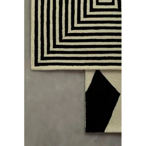 Bosie Milana Large Black and White Geometric Rug - home-textiles
