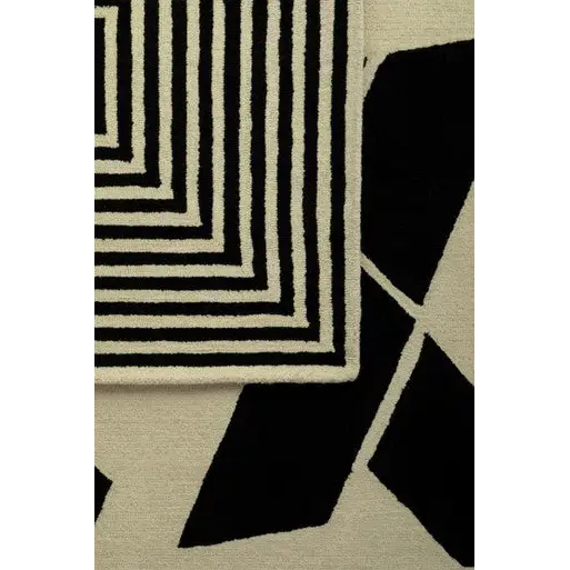 Bosie Milana Large Black and White Geometric Rug - home-textiles