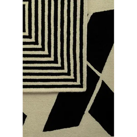 Bosie Milana Large Black and White Geometric Rug - home-textiles