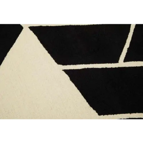 Bosie Milana Large Black and White Geometric Rug - home-textiles
