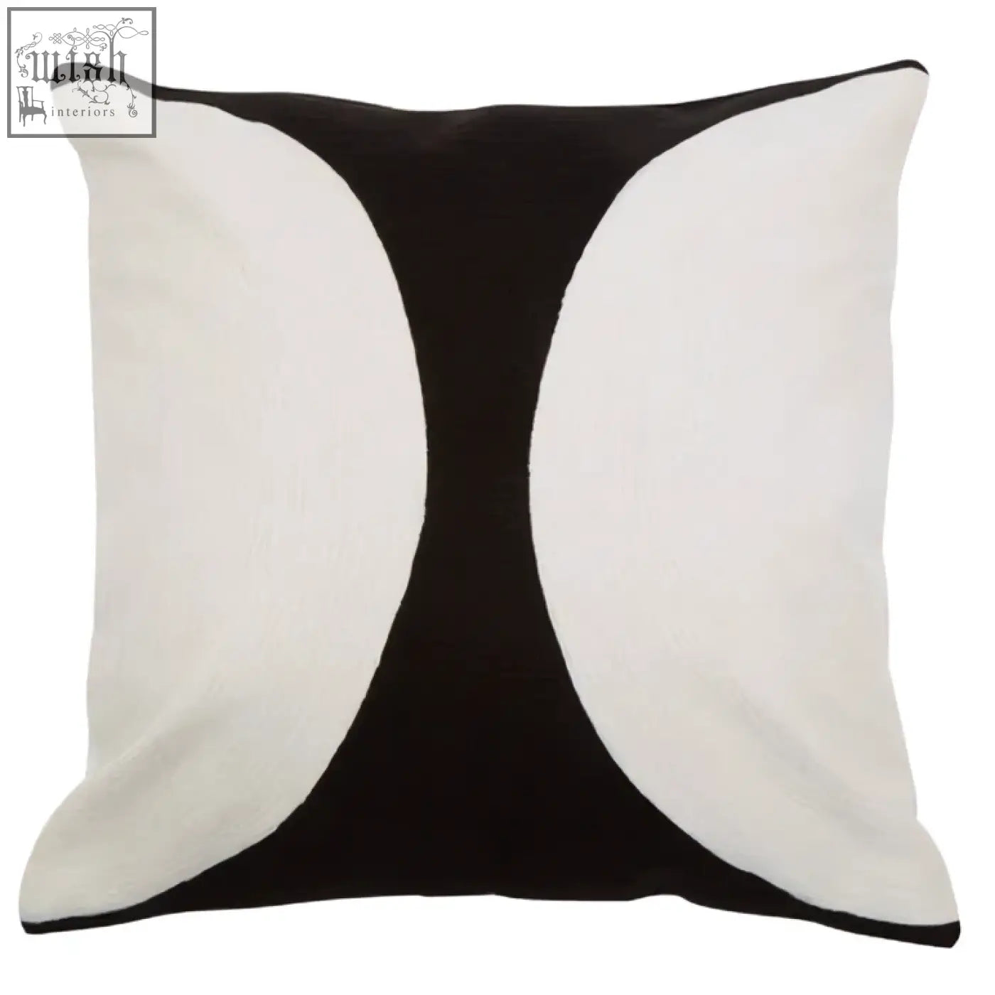 Bosie ozella black and white semi circular design cushion with bold curved geometric pattern for stylish decor