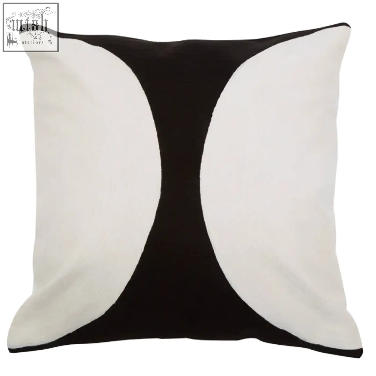 Bosie ozella black and white semi circular design cushion with bold curved geometric pattern for stylish decor