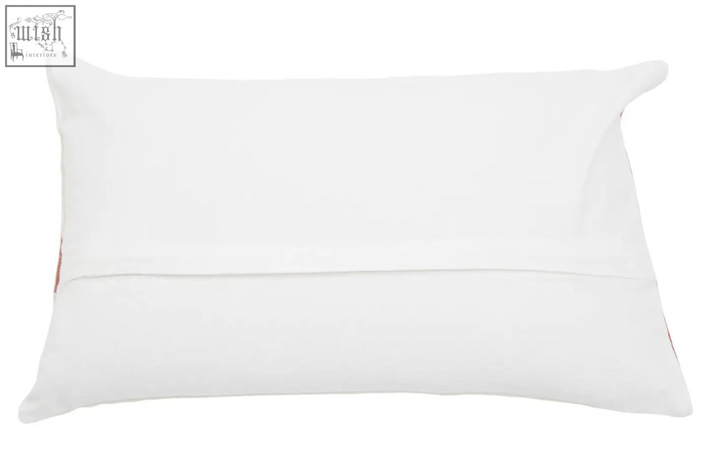 White ozella curve pattern rectangular cushion with smooth soft fabric and subtle edge stitching