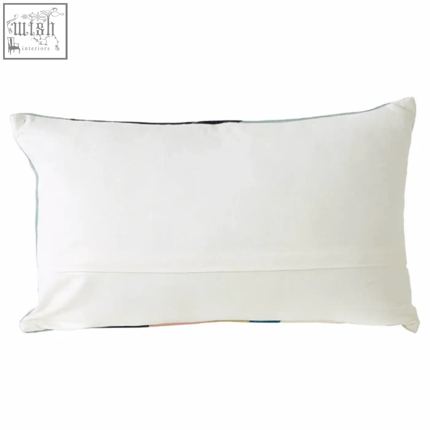 Cream-colored bosie ozella diagonal design cushion with subtle seam and soft slightly wrinkled fabric texture