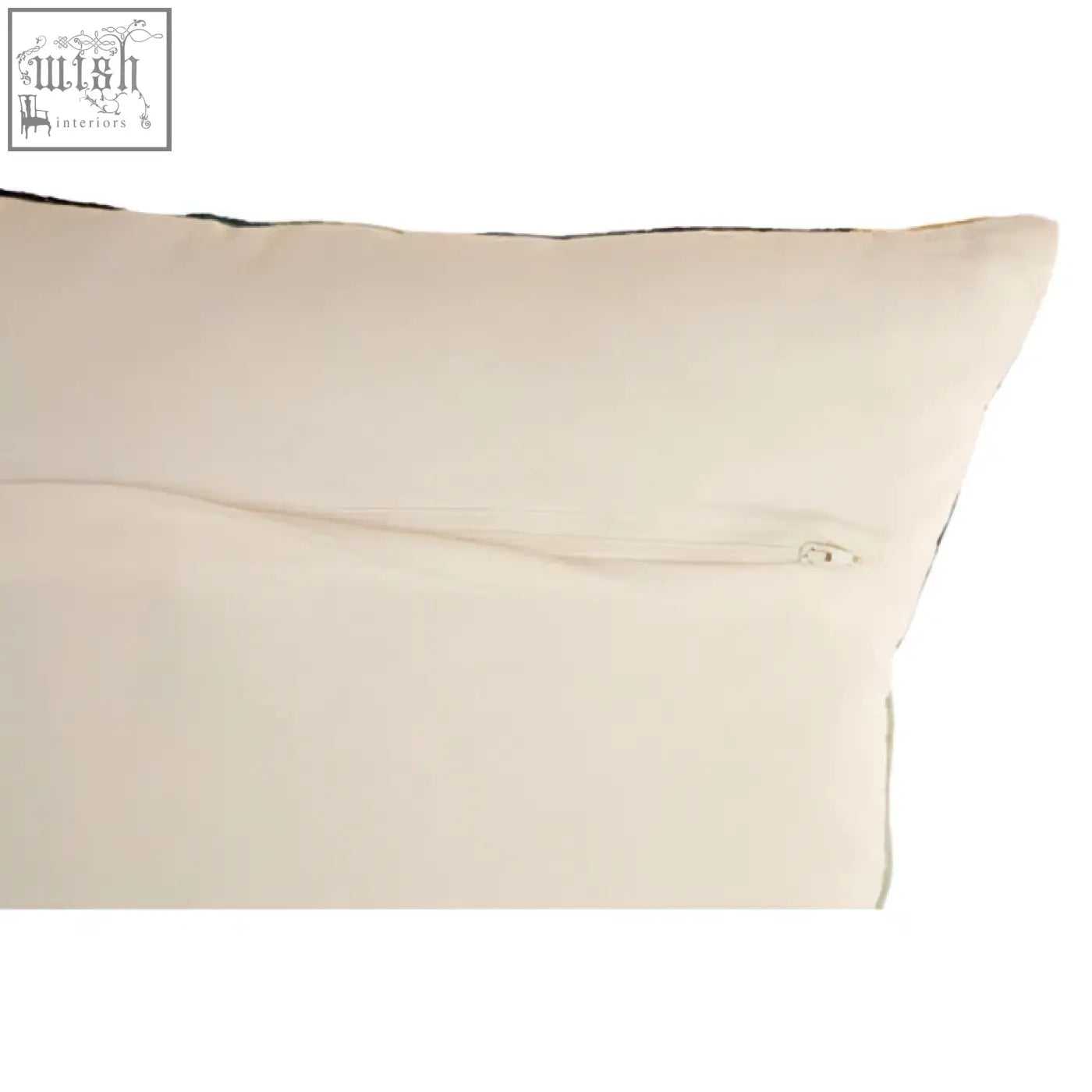 Cream-colored Bosie Ozella hexagonal design cushion with subtle textured fabric and visible zipper along the top edge