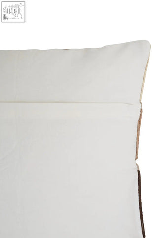 White bosie ozella natural tonal cushion with subtle textured fabric and visible stitching along edges