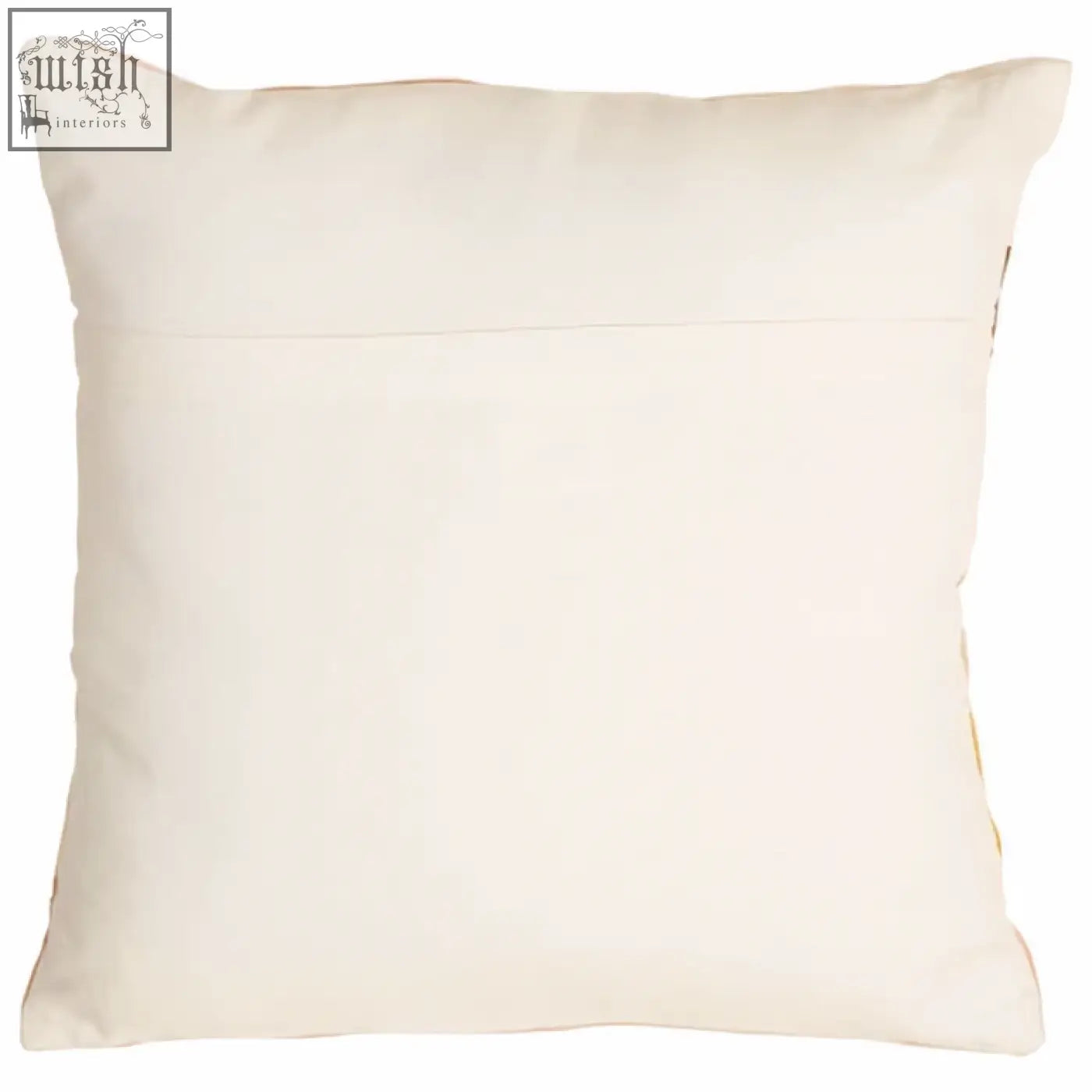 Cream-colored bosie ozella patch design cushion with smooth textured fabric and subtle edge stitching design cushion