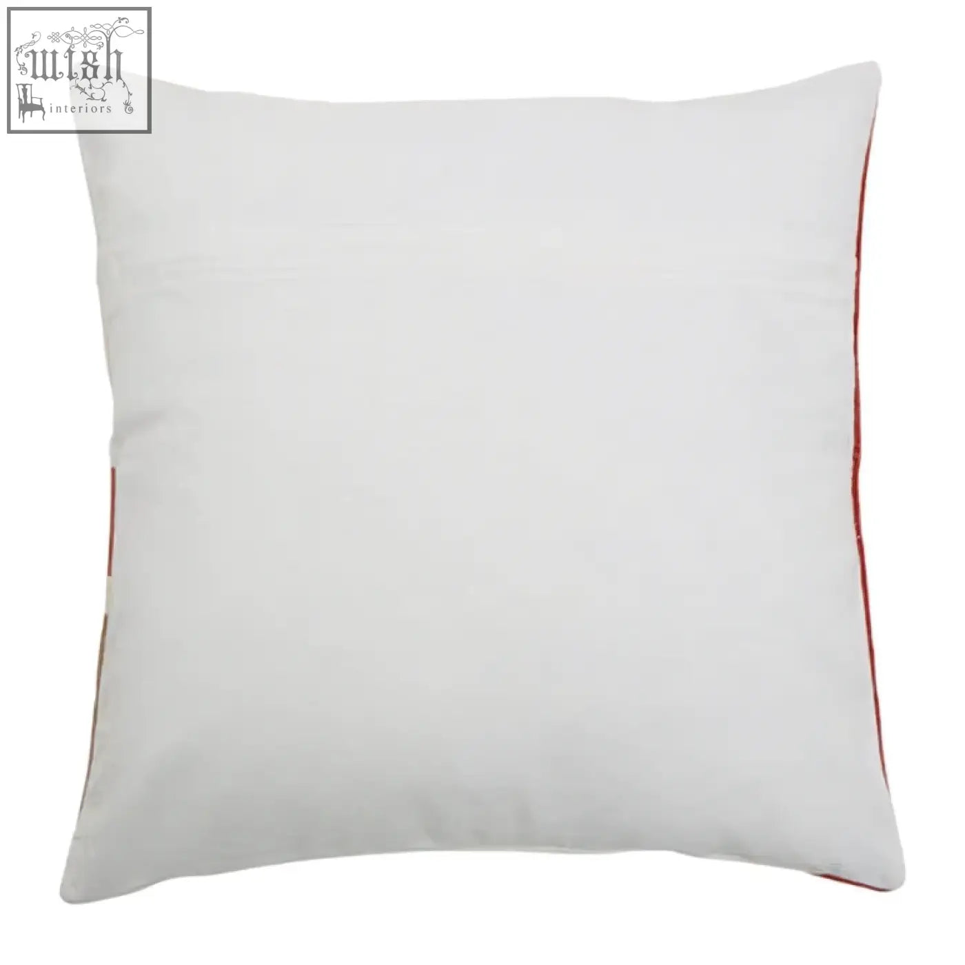 White tonal cushion bosie ozella with subtle red piping on edges for stylish home decor