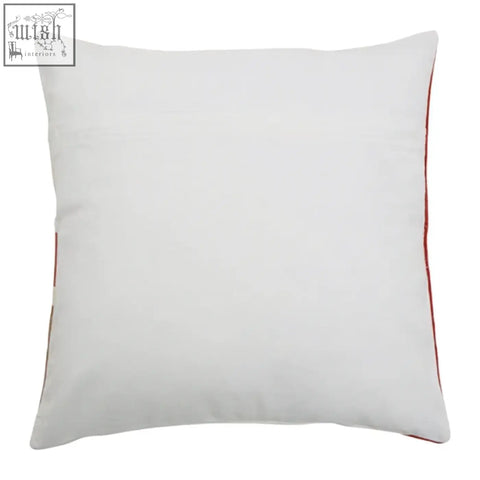 White tonal cushion bosie ozella with subtle red piping on edges for stylish home decor
