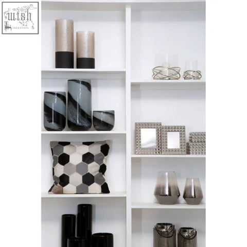 Bosie safira black and white and grey cushion cover with a black and grey geometric pattern grey cushion cover
