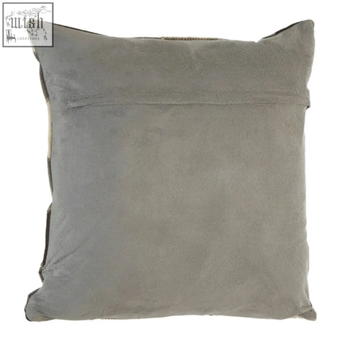 Bosie safira black and white and grey cushion cover featuring a grey suede cushion with subtle texture and stitched edges