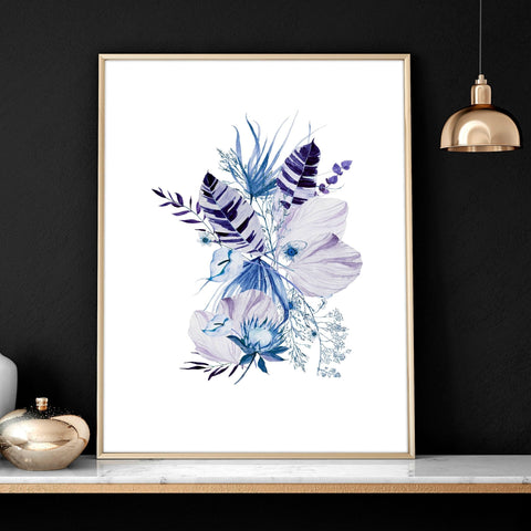 Botanical prints framed | set of 3 wall art prints