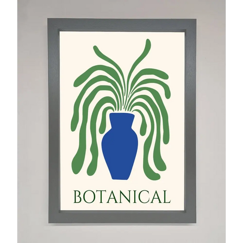 Botanical Plant Framed Wall Art - A3 (29.7 x 42 cm) / Dark Grey - Framed Print