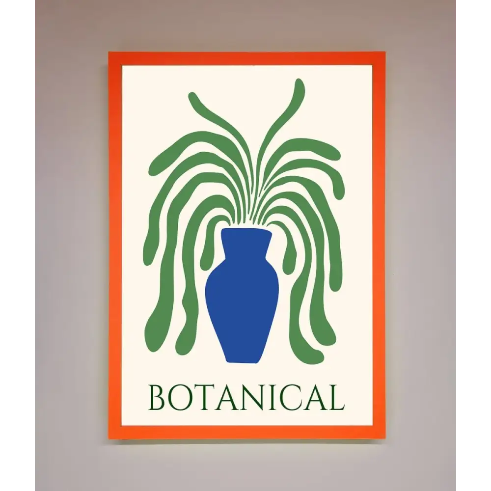 Botanical Plant Framed Wall Art - A3 (29.7 x 42 cm) / Neon Orange - Framed Print