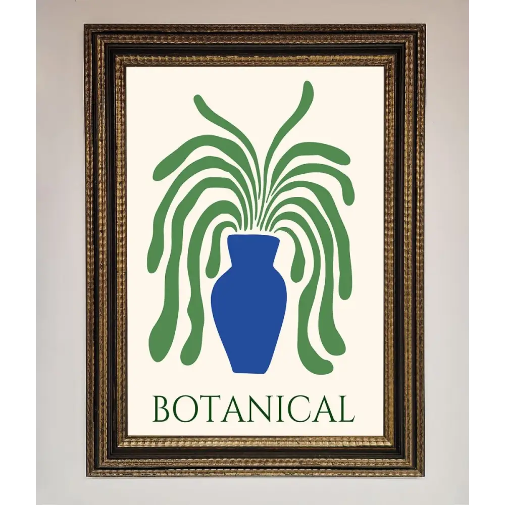 Botanical Plant Framed Wall Art - A3 (29.7 x 42 cm) / Ornate Gold Black - Framed Print