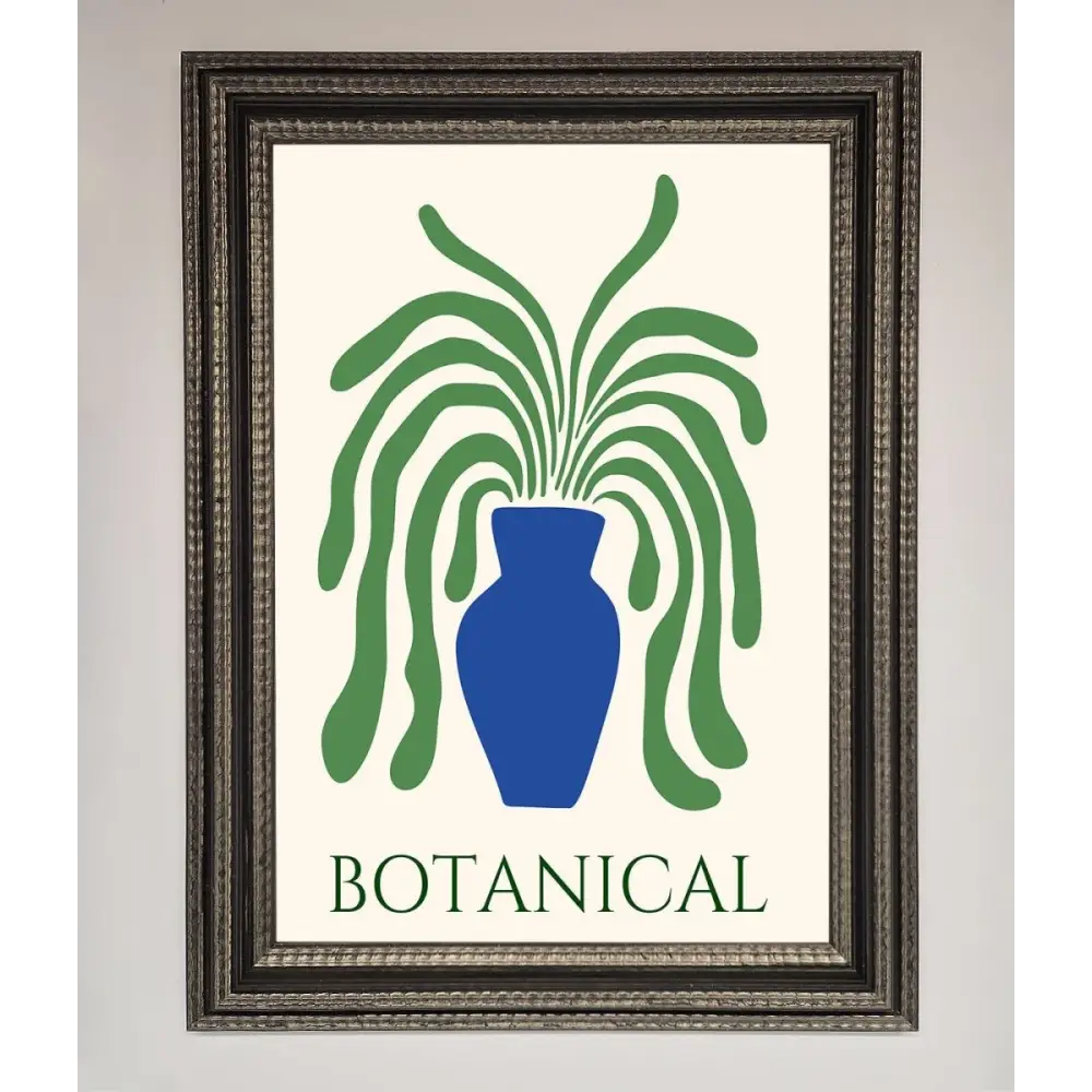 Botanical Plant Framed Wall Art - A3 (29.7 x 42 cm) / Ornate Silver Black - Framed Print