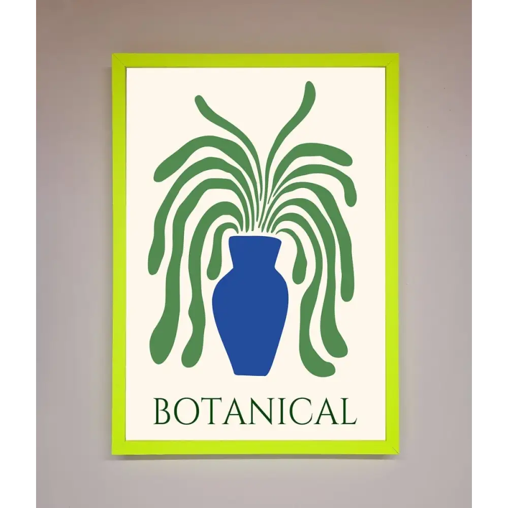 Botanical Plant Framed Wall Art - B0 (100 x 141 cm) / Neon Green - Framed Print