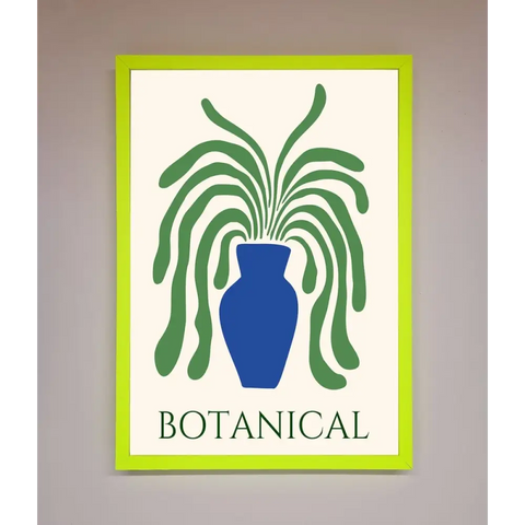 Botanical Plant Framed Wall Art - B0 (100 x 141 cm) / Neon Green - Framed Print