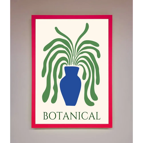 Botanical Plant Framed Wall Art - B0 (100 x 141 cm) / Neon Pink - Framed Print