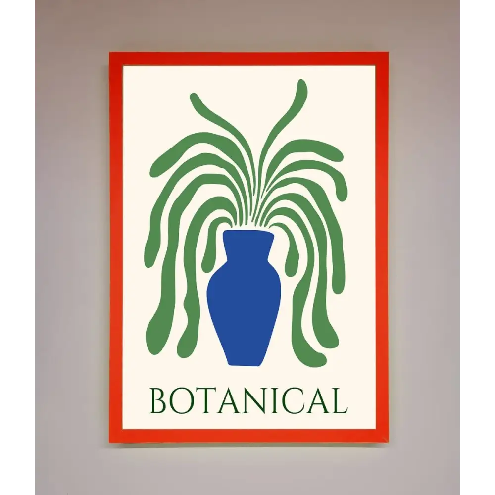 Botanical Plant Framed Wall Art - B0 (100 x 141 cm) / Neon Red - Framed Print