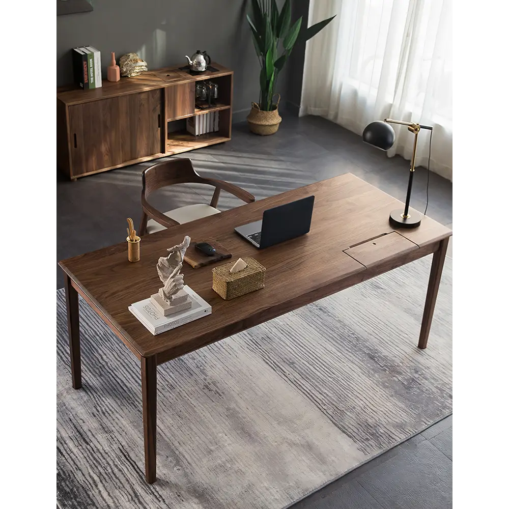 Boucher Office Desk With Storage Walnut - office desk