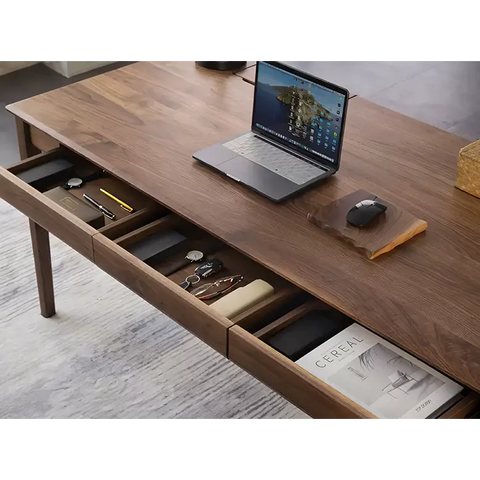 Boucher Office Desk With Storage Walnut - office desk