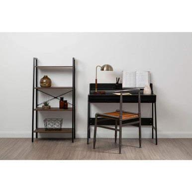 Bradbury Four Tier Dark Oak Veneer Ladder Shelf Unit