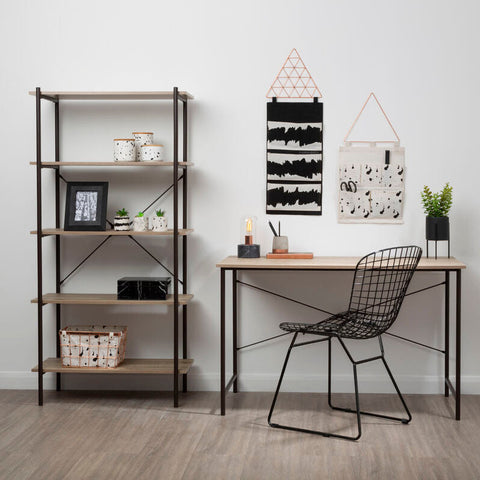 Bradbury Five Tier Grey Oak Shelf Unit