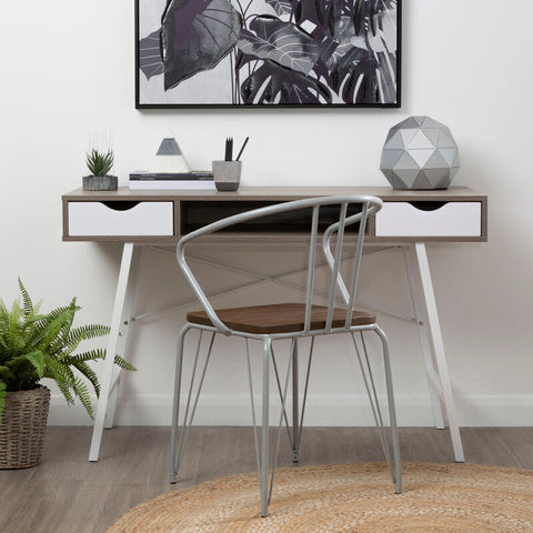 Bradbury Two Drawer Light Oak Veneer Desk