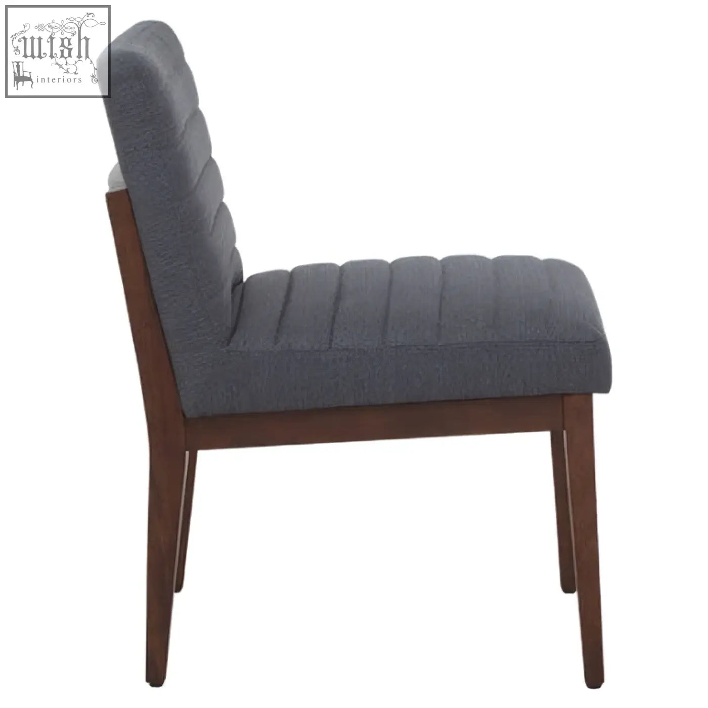 Brando charcoal grey dining chair with gray tufted upholstery and oak legs perfect for stylish dining rooms