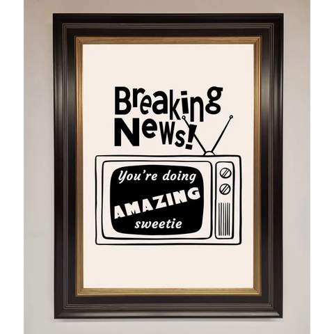 Breaking News Framed Poster - A3 (29.7 x 42 cm) / Black Gold - Framed Print
