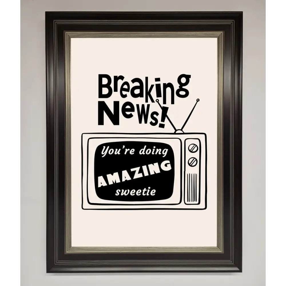 Breaking News Framed Poster - A3 (29.7 x 42 cm) / Black Silver - Framed Print