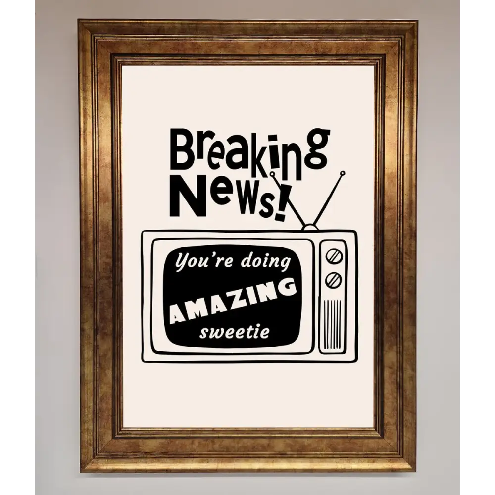 Breaking News Framed Poster - A3 (29.7 x 42 cm) / Bronze - Framed Print