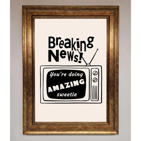 Breaking News Framed Poster - A3 (29.7 x 42 cm) / Bronze - Framed Print