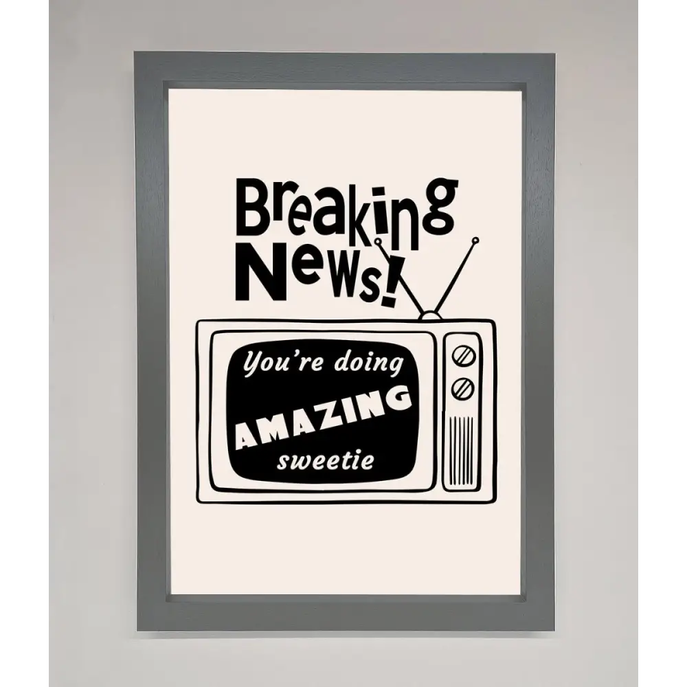 Breaking News Framed Poster - A3 (29.7 x 42 cm) / Dark Grey - Framed Print